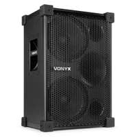 Vonyx VSB210 Mobiler Lautsprecher 2x 10 Zoll - Bluetooth Partybox mit Akku - 1200W