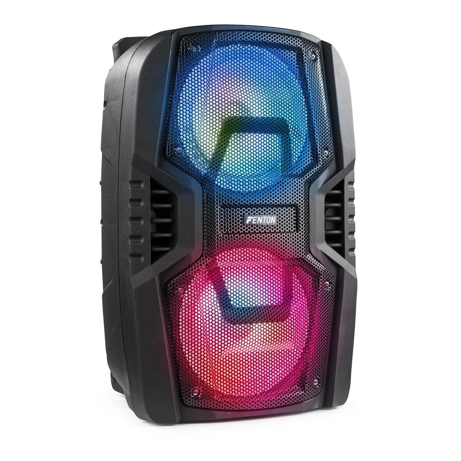 B-Ware - Fenton FT208LED Partybox Bluetooth - LED & Akku - Partybox mit Mikrofon - 500W