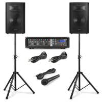 Vonyx VX210 PA Sound System mit 2 Lautsprechern - Komplett Set