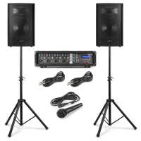 Vonyx VX210 PA Sound System mit 2 Lautsprechern - Komplett Set