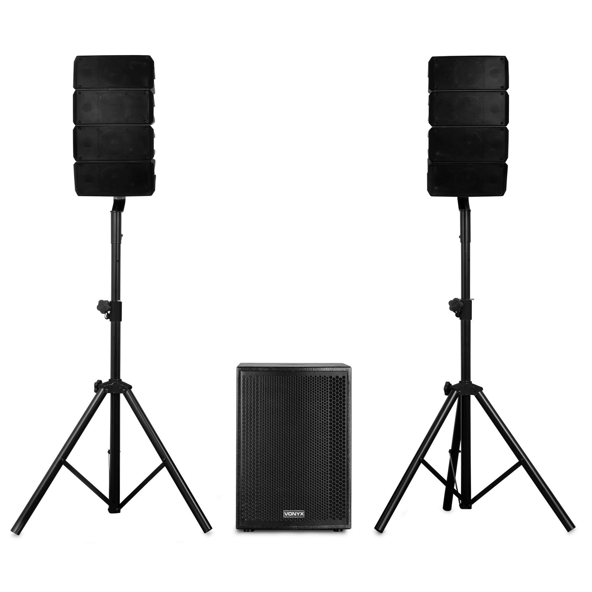 Vonyx VX915 PA Anlage - Line Array Lautsprecher & 15 Zoll aktivem Subwoofer - 1400W