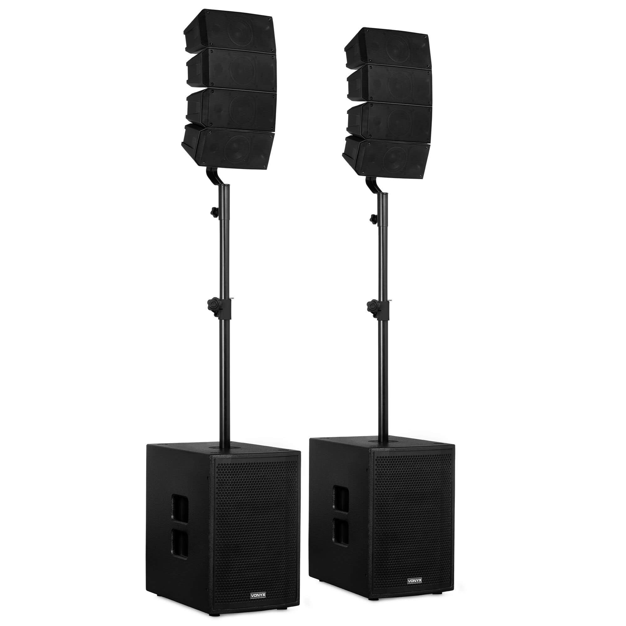 Vonyx VX922 PA Anlage - 2.2 mit Line Array Lautsprechern & 15 Zoll Subwoofern - 1600W