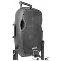 Vonyx AP1200PA Mobiler Lautsprecher – Bluetooth Partybox mit 3 Mikrofonen – 600W