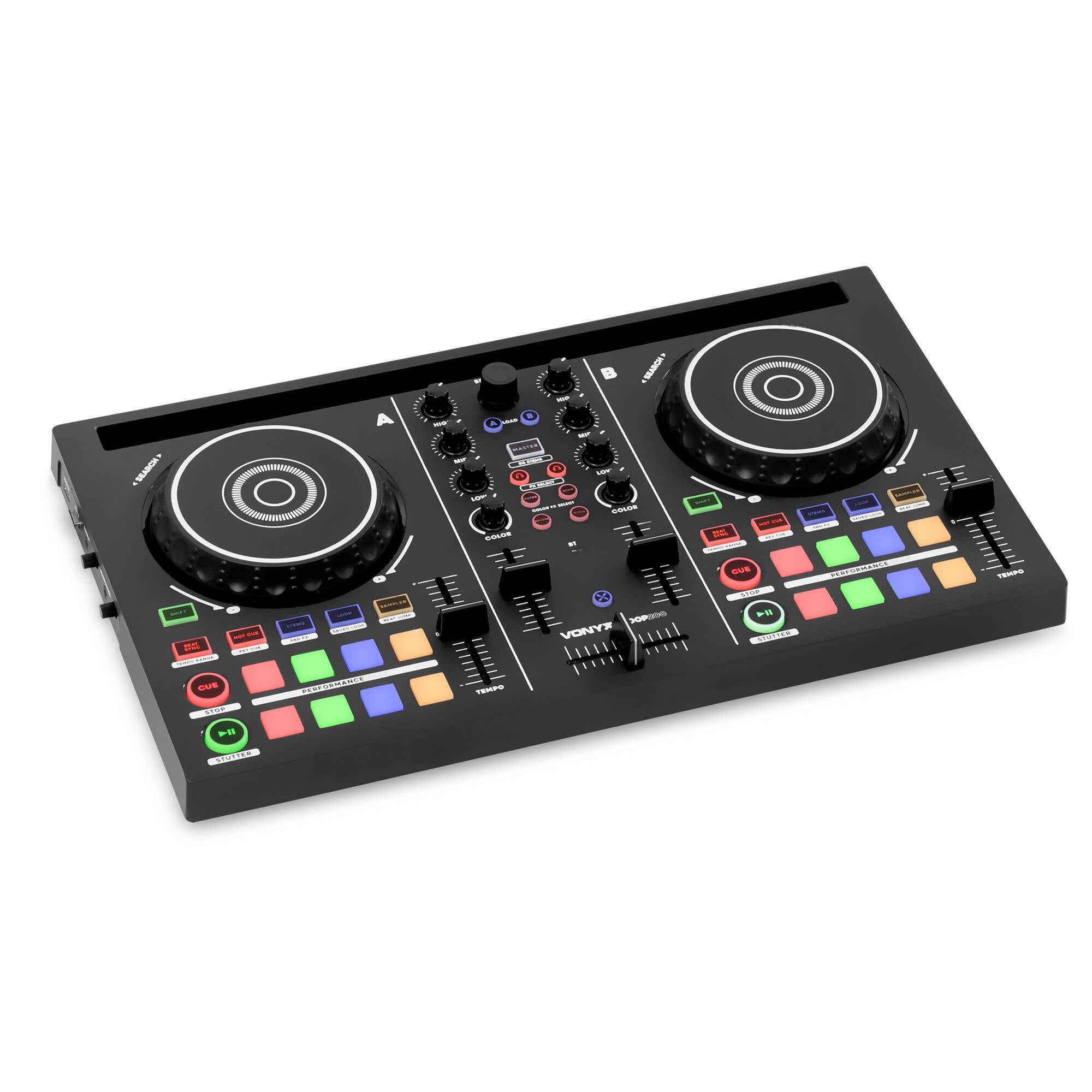 Vonyx Loop200 DJ Controller - 2-Kanal DJ Controller - Mit Virtual DJ LE - MIDI DJ Controller