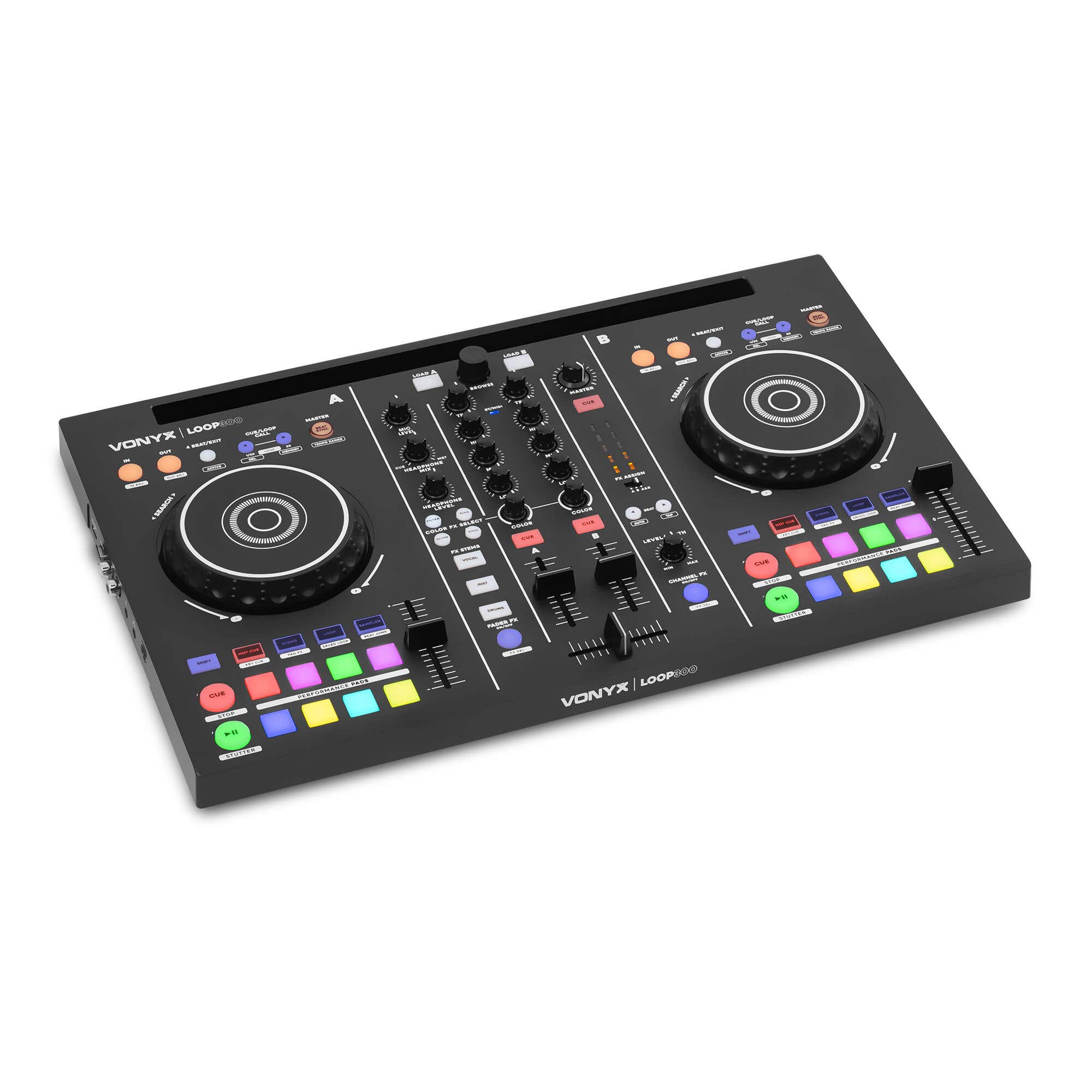 Vonyx Loop300 DJ Controller - 2-Kanal DJ Controller - Mit Virtual DJ LE - MIDI DJ Controller