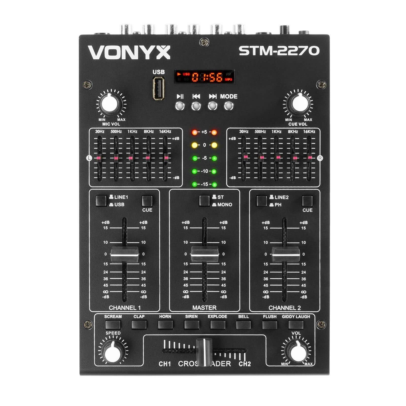 Vonyx STM2270 DJ-Mischpult mit Bluetooth, MP3 und Soundeffekten