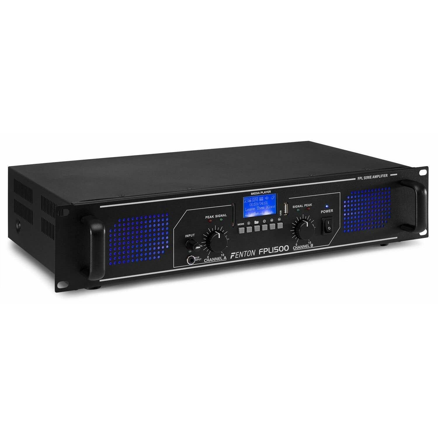 Fenton FPL1500 Digitalverstärker 2x 750 W mit Bluetooth und MP3-Player