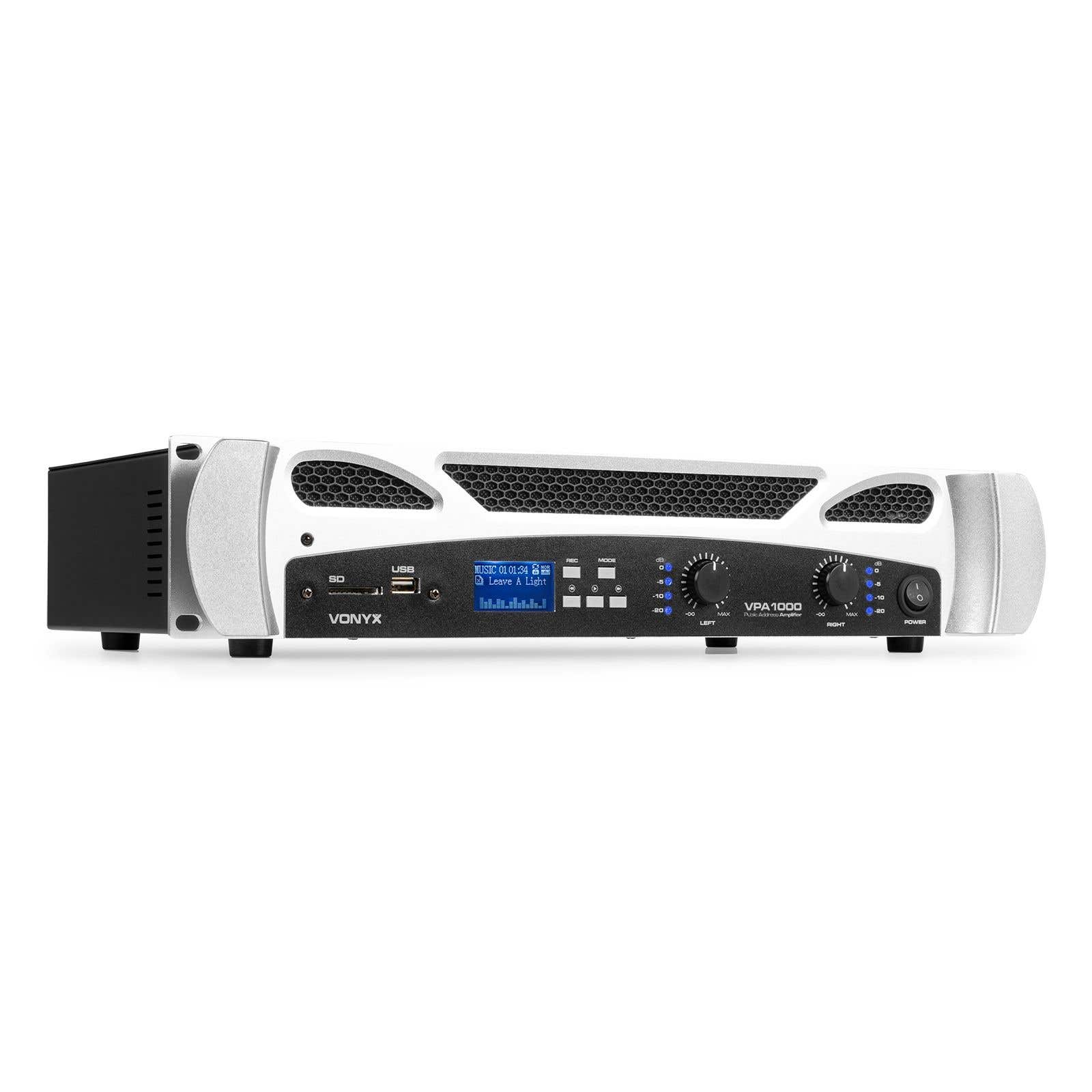 Vonyx VPA1000 Verstärker 2x 500 W mit Bluetooth und MP3-Player