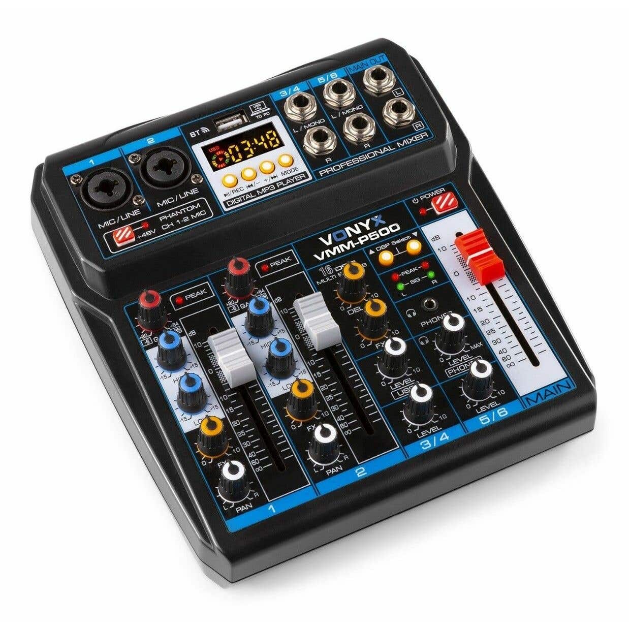 B-Ware - Vonyx VMM-P500 Mischpult 4-Kanal mit Bluetooth, digitaler Soundprozessor und MP3-Player
