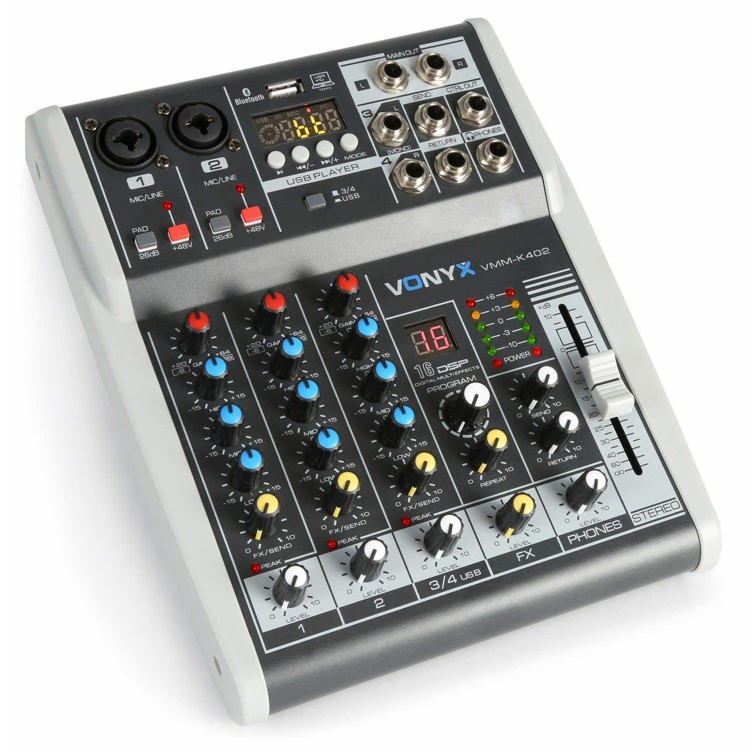 B-Ware - Vonyx VMM-K402 4-Kanal-Mischpult mit Bluetooth und Effekten