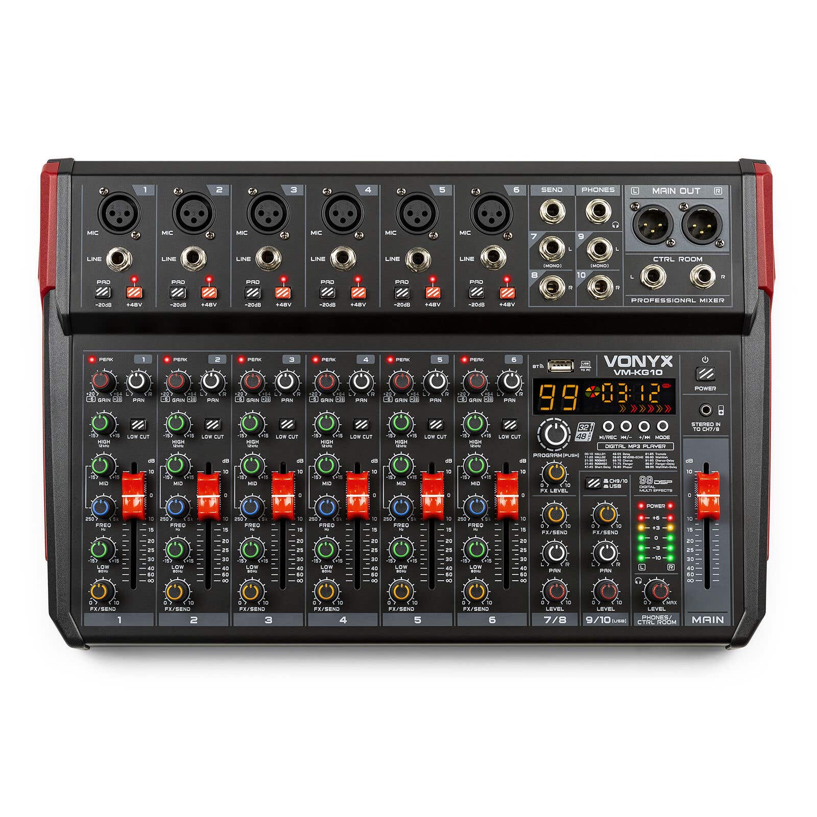 B-Ware - Vonyx VM-KG10 - 10-Kanal-Mischpult mit Bluetooth, DSP, USB-Audio-Interface, etc.