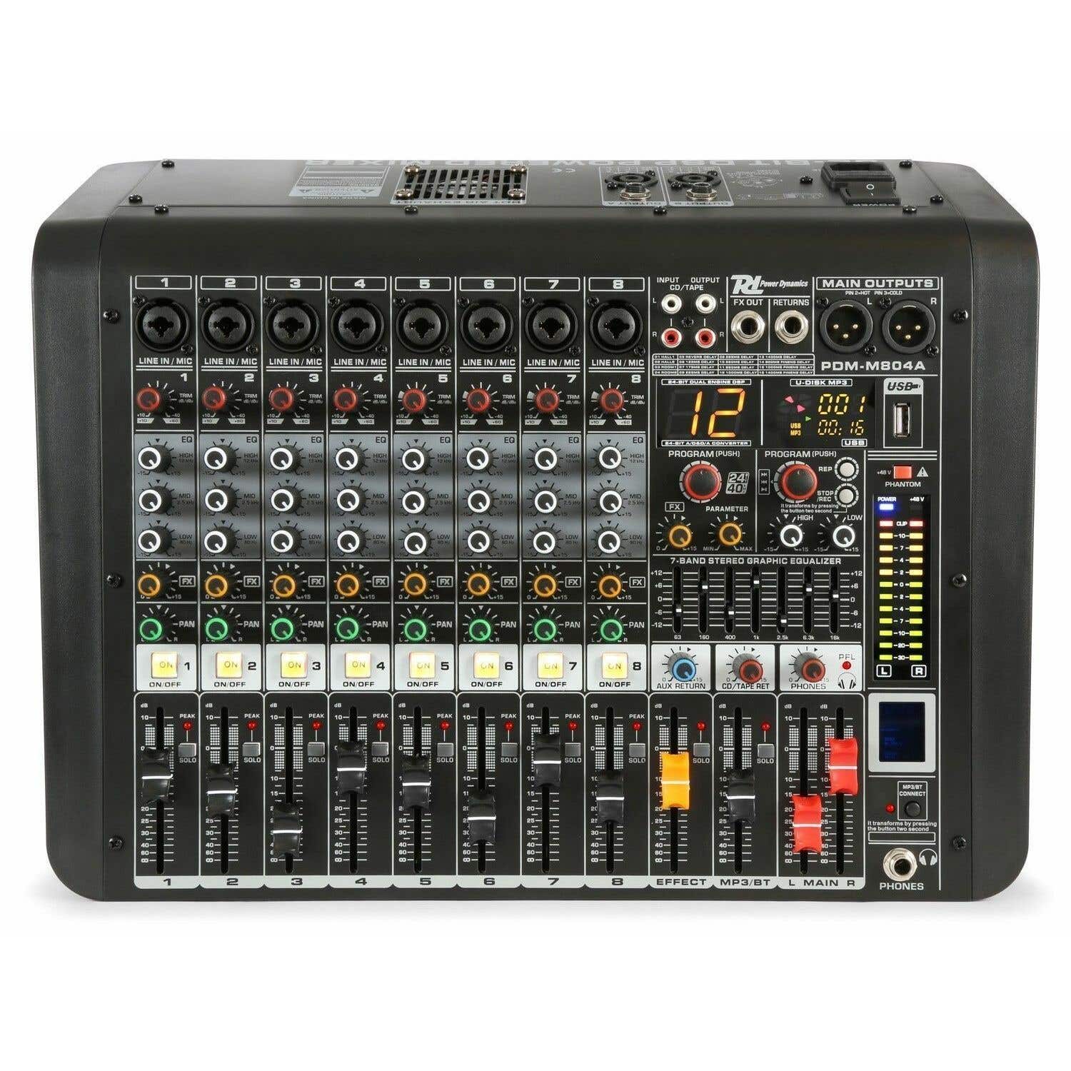 B-Ware - Power Dynamics PDM-M804A 8-Kanal-Mischpult/Verstärker