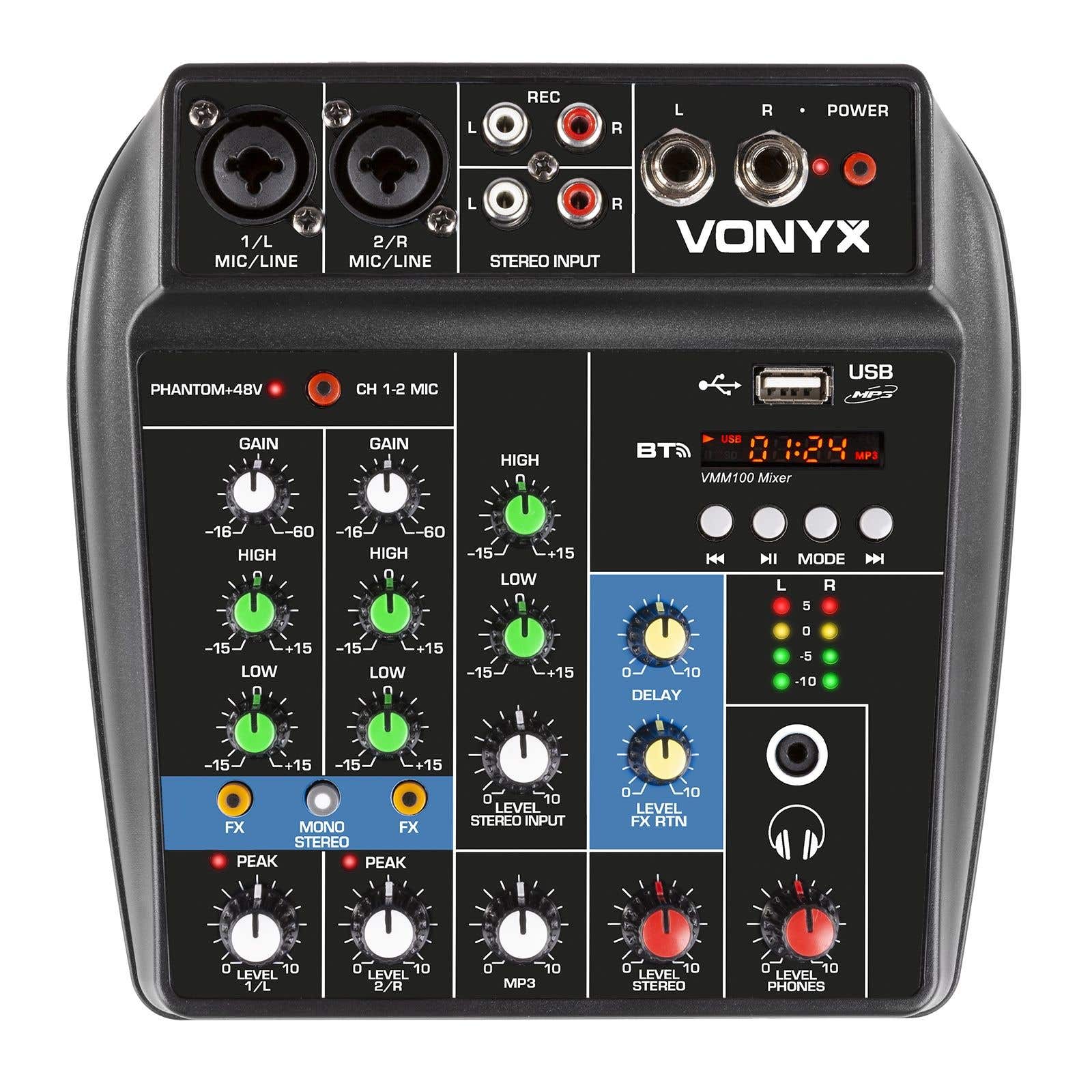B-Ware - Vonyx VMM100 4-Kanal-Mixer mit Bluetooth und USB-mp3-Player