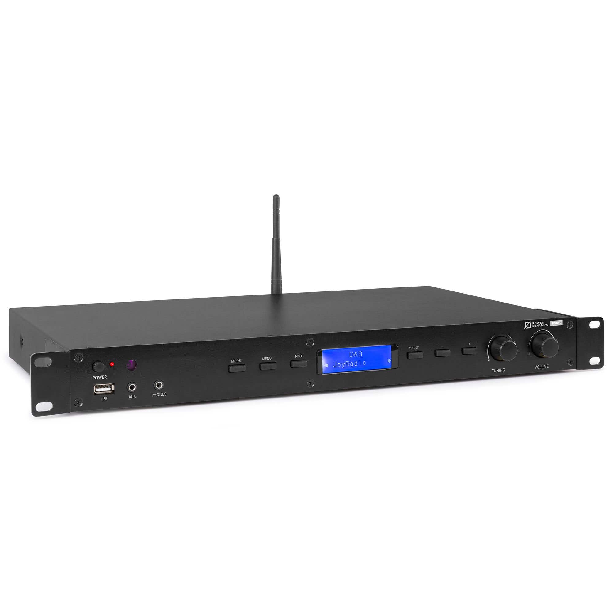 Power Dynamics PDC40 DAB+/FM-Tuner mit Bluetooth und USB MP3-Player