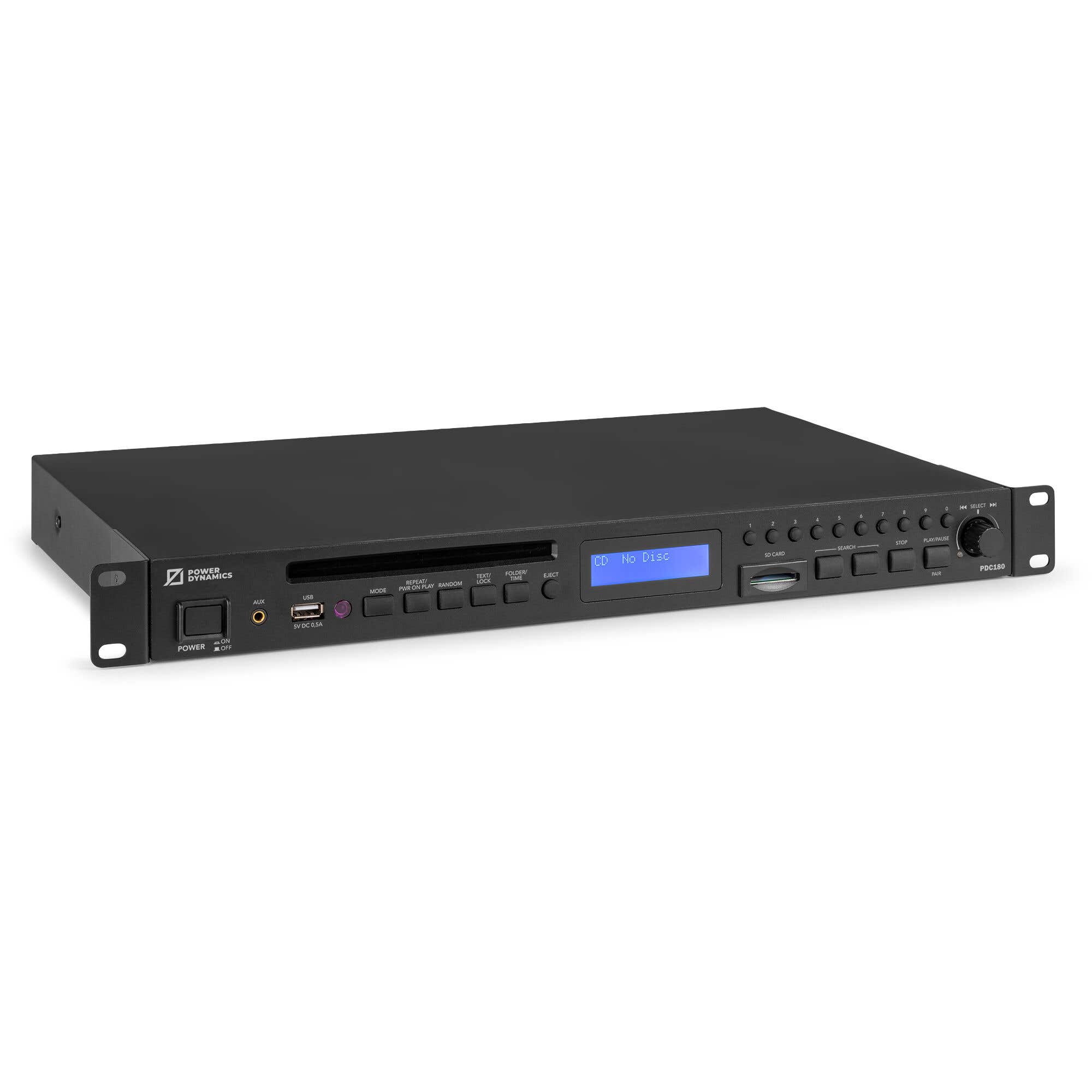 Power Dynamics PDC180 Media Player USB - CD Player mit Bluetooth - 19 Zoll