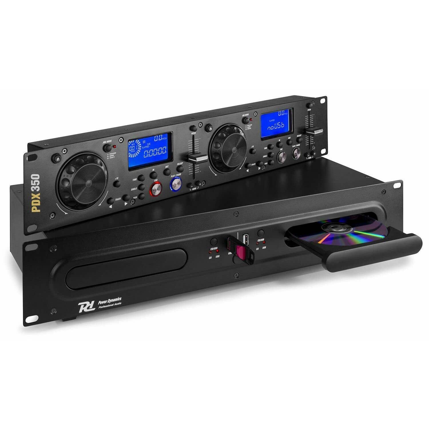 B-Ware - Power Dynamics PDX350 Doppel-CD-Player mit USB-MP3-Player