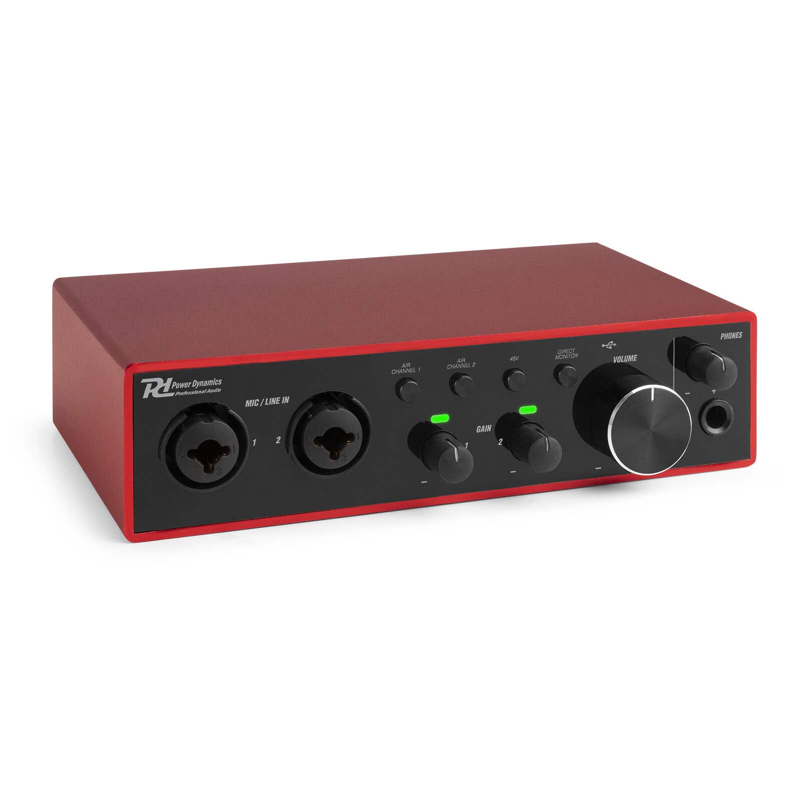 Power Dynamics PDX22 USB Audio Interface Kombi für Musikproduktion und Studioanwendung