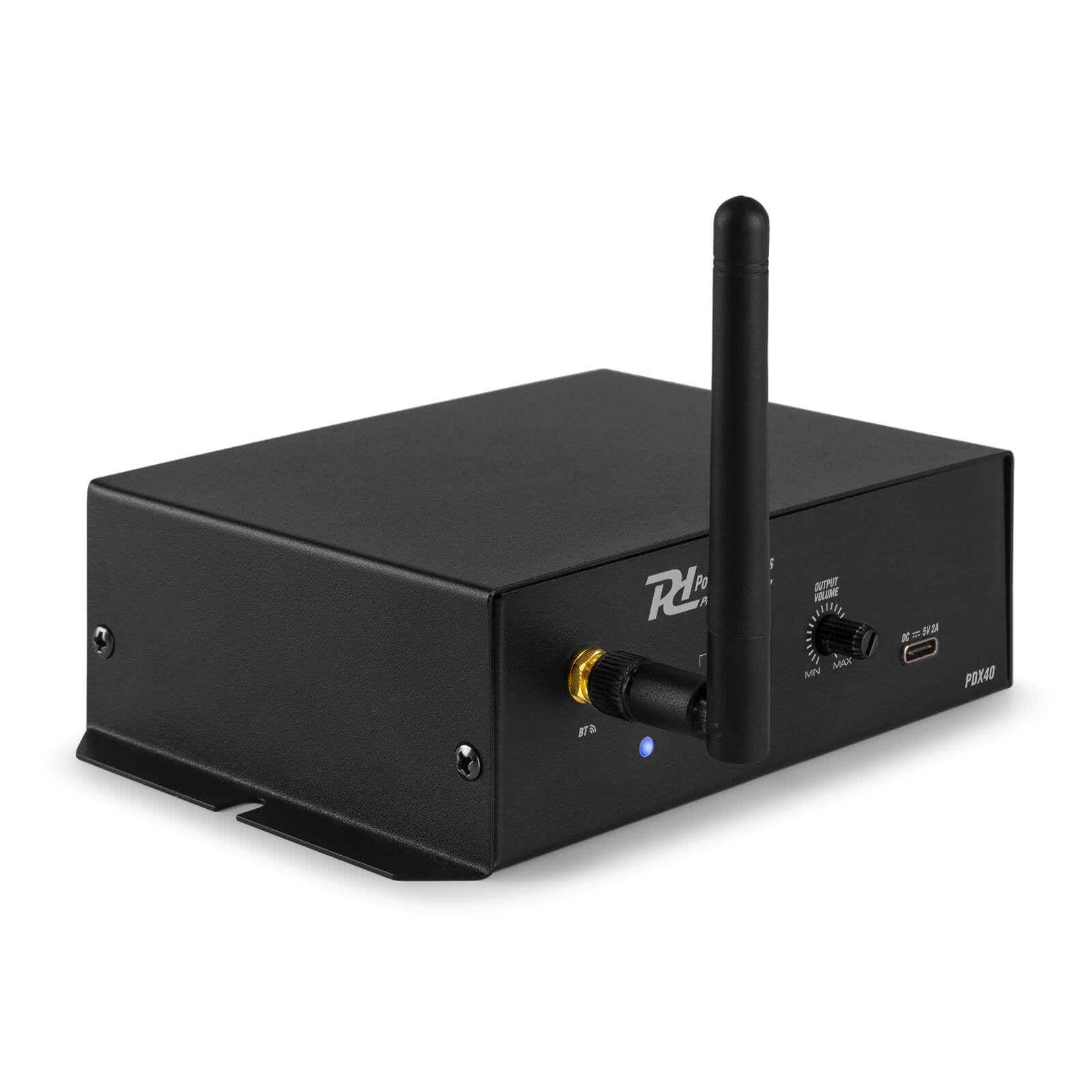 Power Dynamics PDX40 Bluetooth Adapter für Stereoanlagen BT 5.0 Audio Receiver Klinke, XLR - Schwarz 