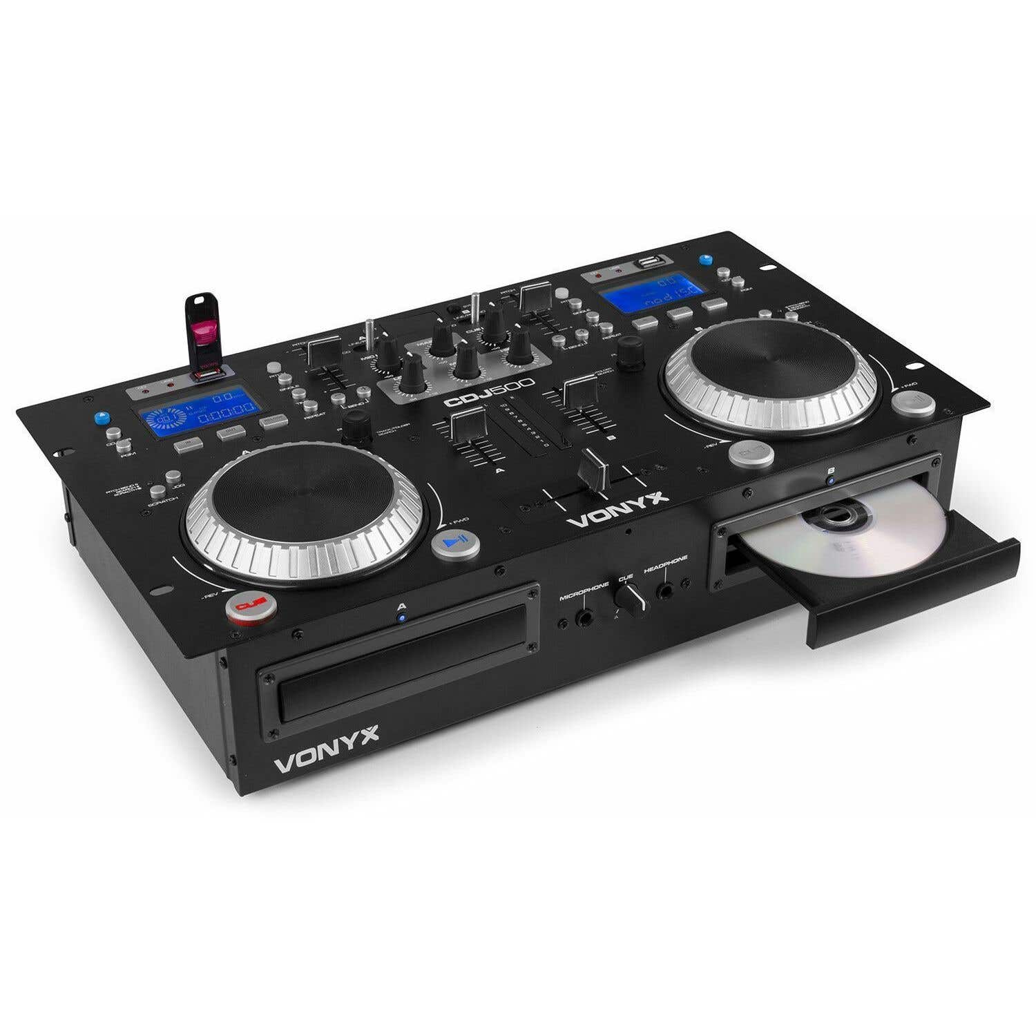 Vonyx CDJ500 CD/USB-Player mit Bluetooth, Mischpult und Verstärker
