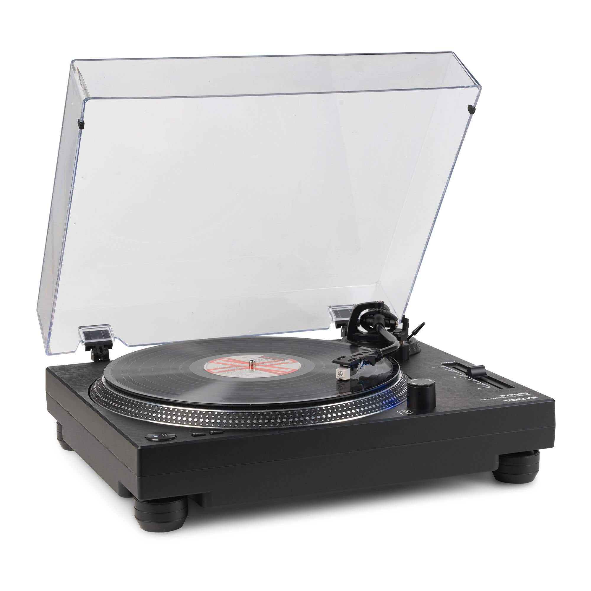 Vonyx DT6000 Plattenspieler mit Direktantrieb - HiFi mit Audio Technica Tonabnehmer - Schwarz