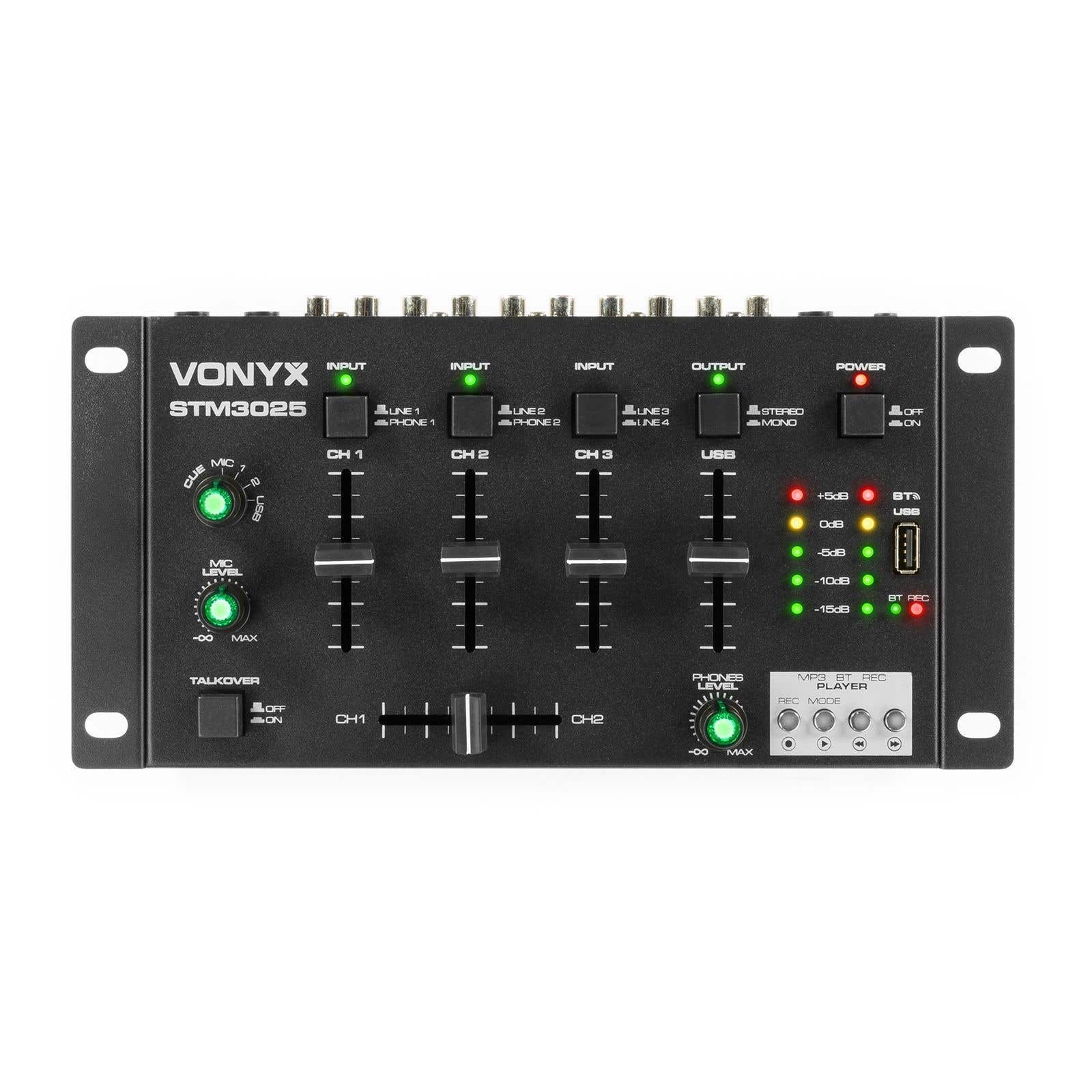 Vonyx STM3025B 4-Kanal-Mischpult mit Bluetooth und USB-MP3-Player
