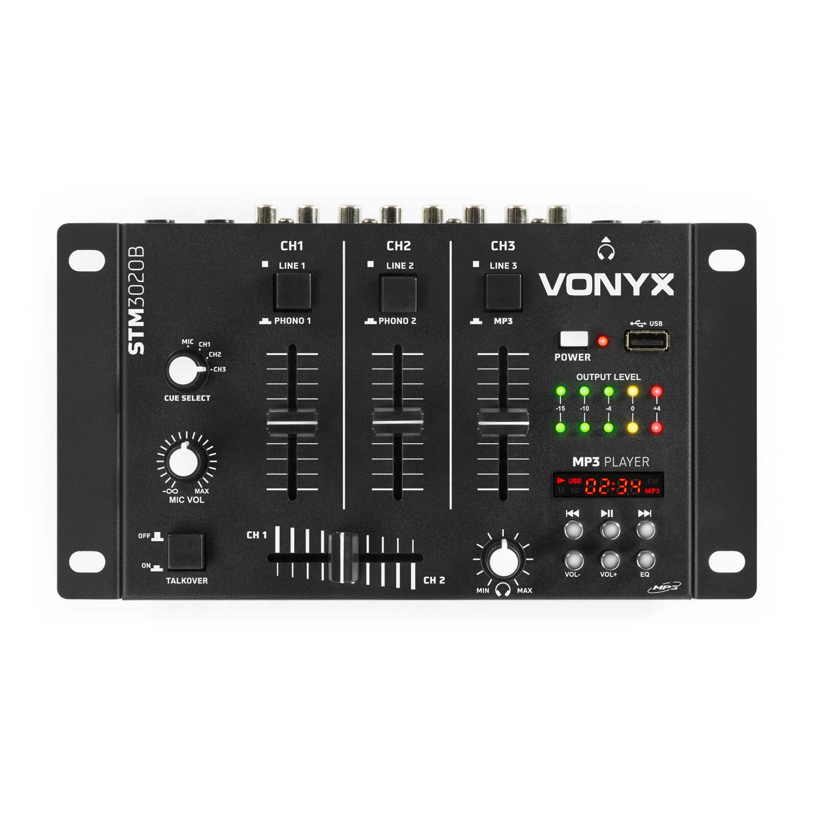 Vonyx STM-3020 4-Kanal-Mischpult mit USB MP3 - Schwarz