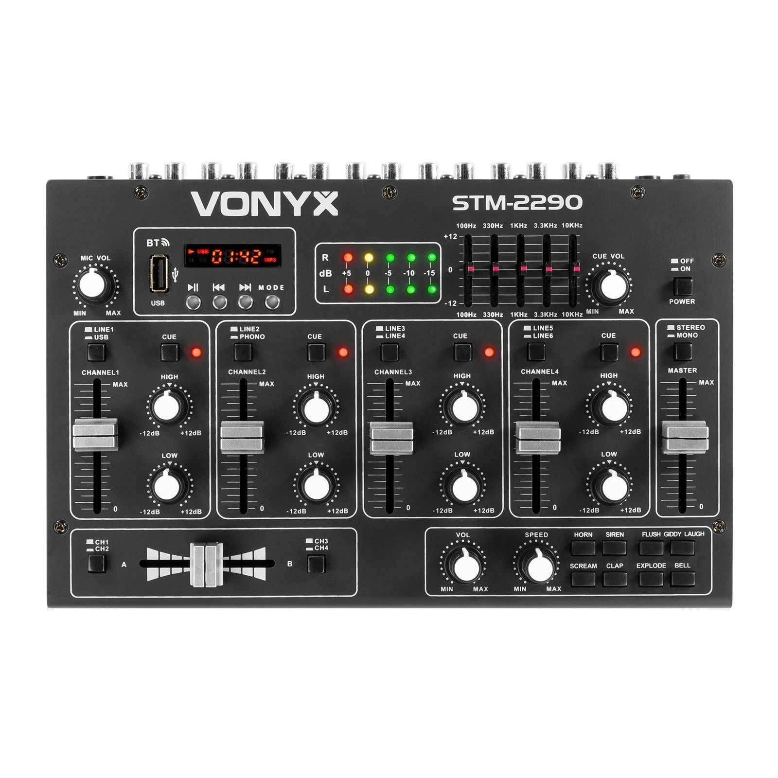 B-Ware - Vonyx STM2290 8-Kanal DJ-Mischpult mit Bluetooth, MP3 und Soundeffekten