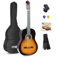 MAX SoloArt klassische Akustikgitarre (39") Anfänger Set - Sunburst