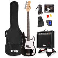Max GigKit Bass Guitar Komplett Set Schwarz