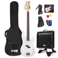 Max GigKit Bass Gitarre Komplettset - Weiß