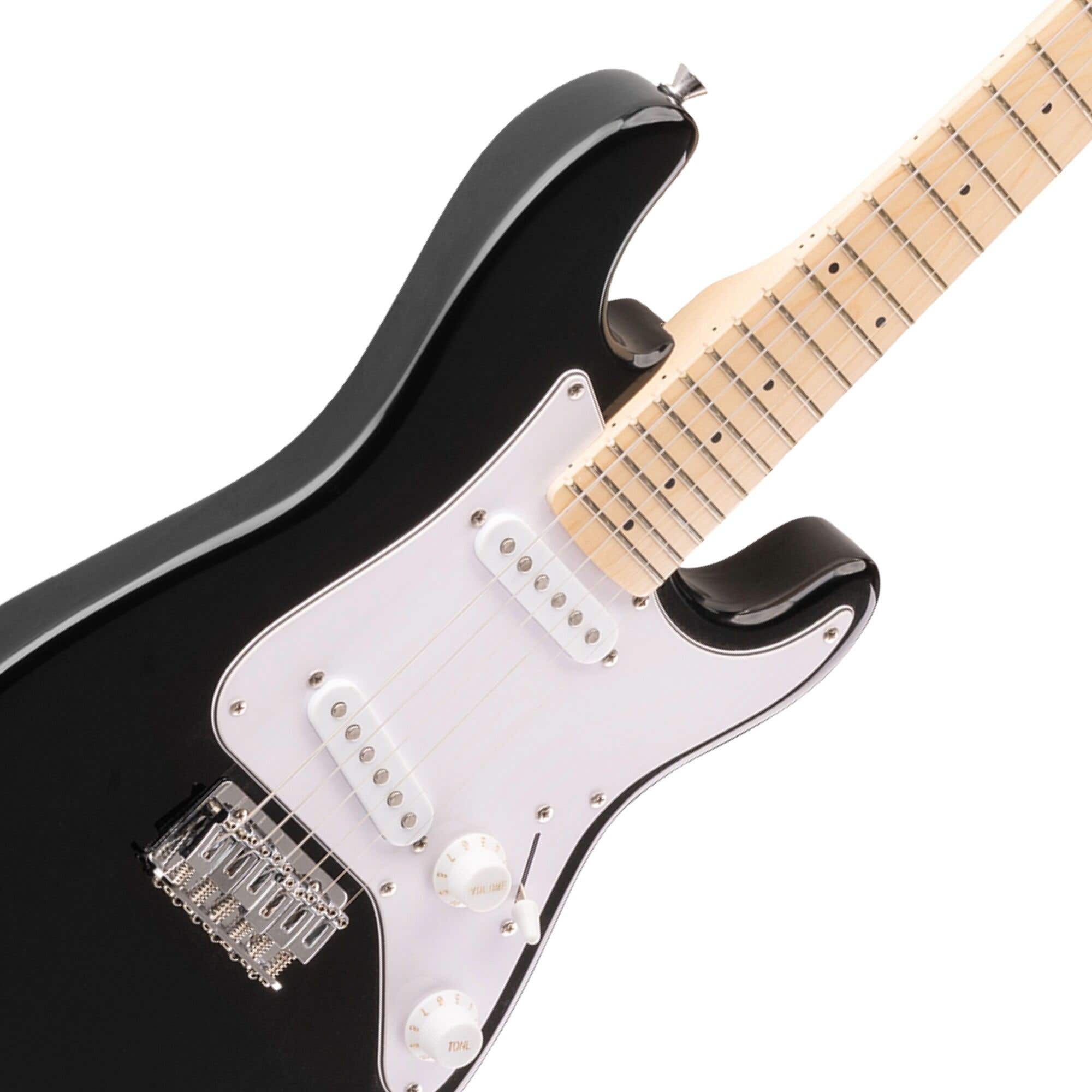 MAX GigKit Junior 1/4 - E-Gitarre für Kinder - Komplettes Starterset mit Zubehör - Schwarz