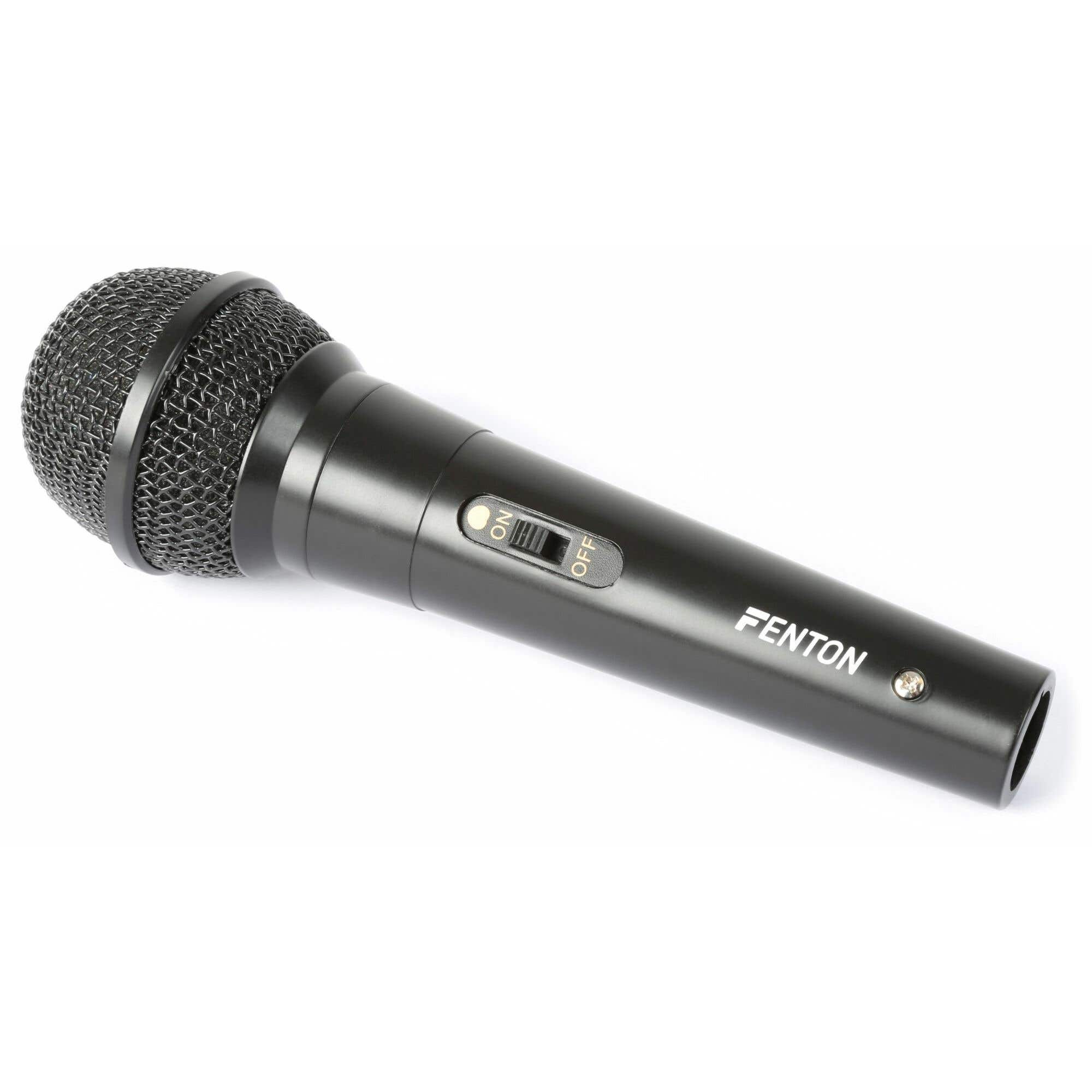 Fenton DM100 schwarzes dynamisches Mikrofon für Karaoke und DJs