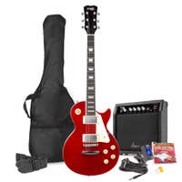 Max Gigkit SC E-Gitarre 4/4 - Komplettset mit 40 Watt Verstärker & Zubehör - Dunkelrot
