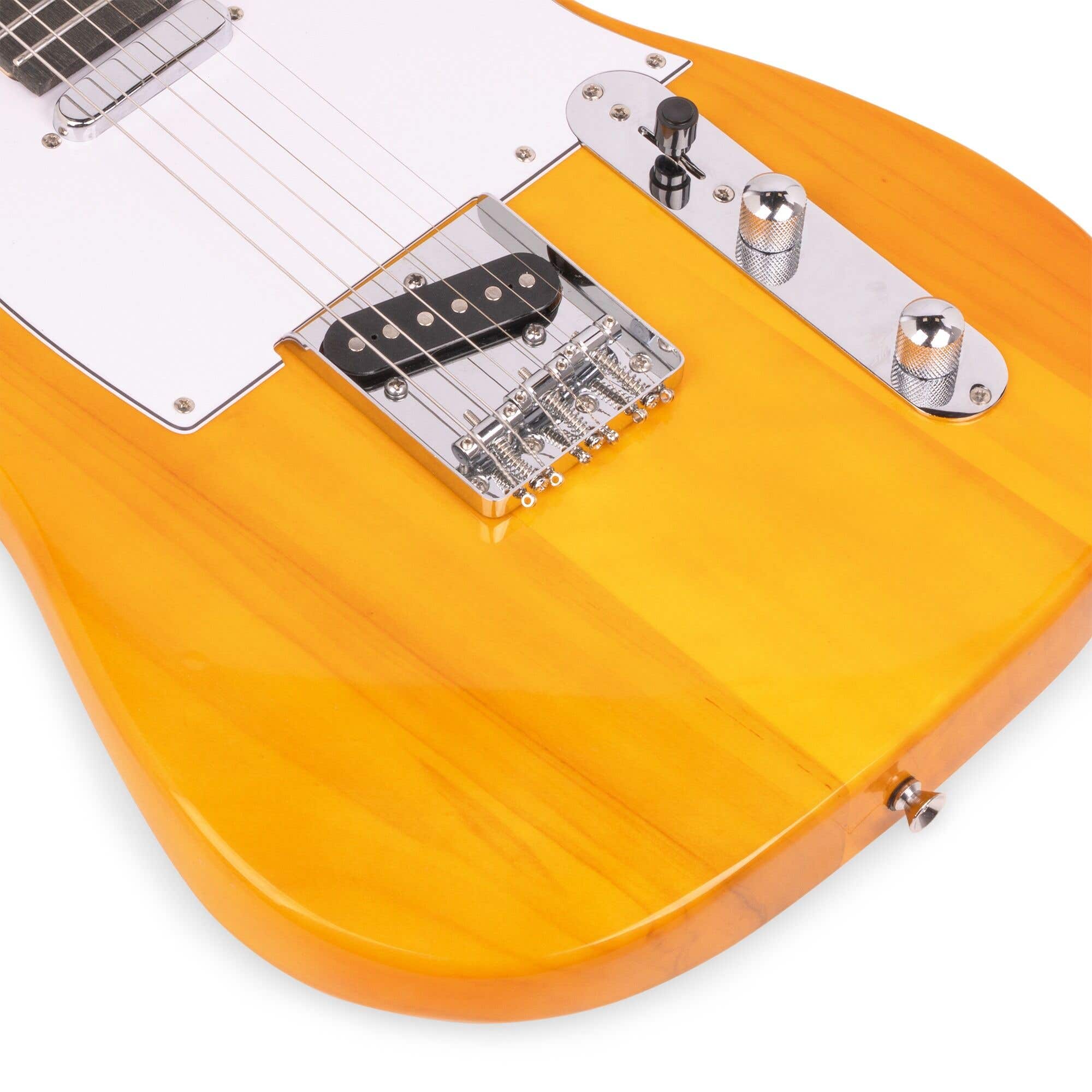 MAX GigKit T-Series E-Gitarre - Starterset mit 40 W Verstärker & Zubehör - Gelb