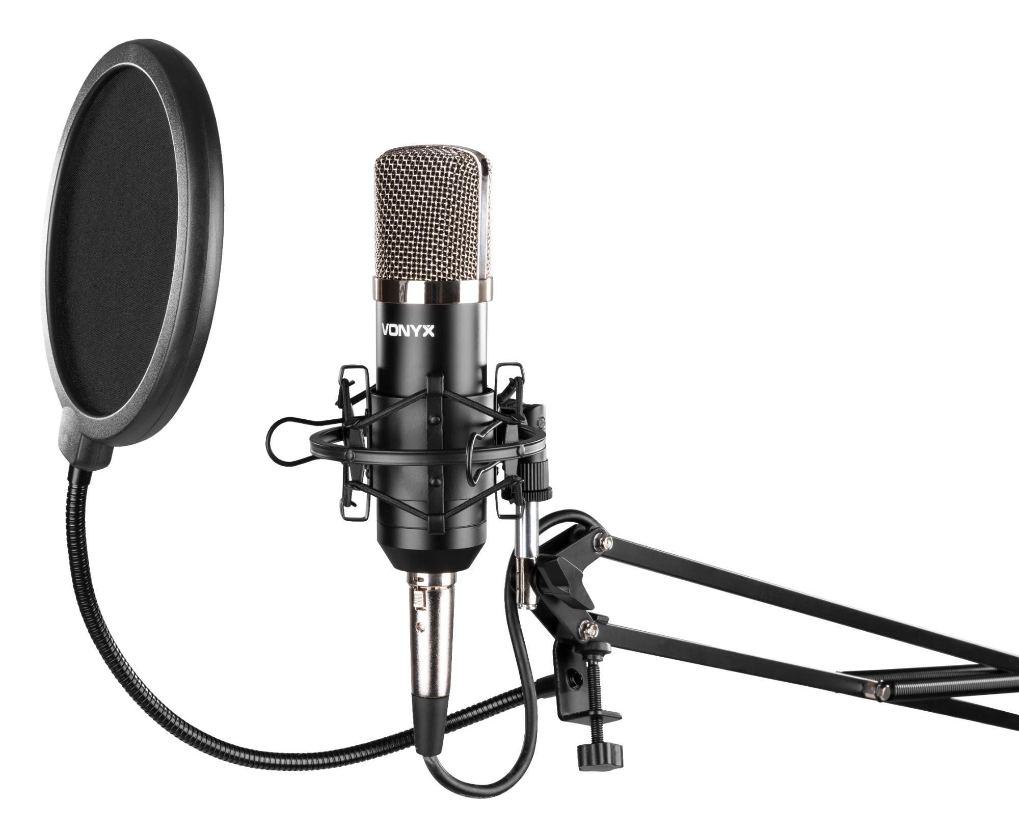 Vonyx CMS400 Studiomikrofon-Set mit verstellbarem Arm und Popfilter