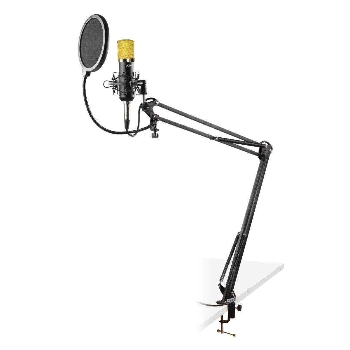 Vonyx CMS400B Studiomikrofon mit Sendearm und Popfilter