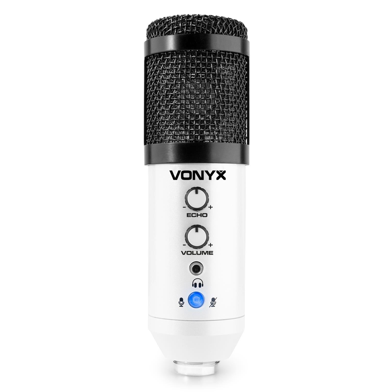 Vonyx CMS320W USB-Studiomikrofon mit Echo und Arm - Weiß