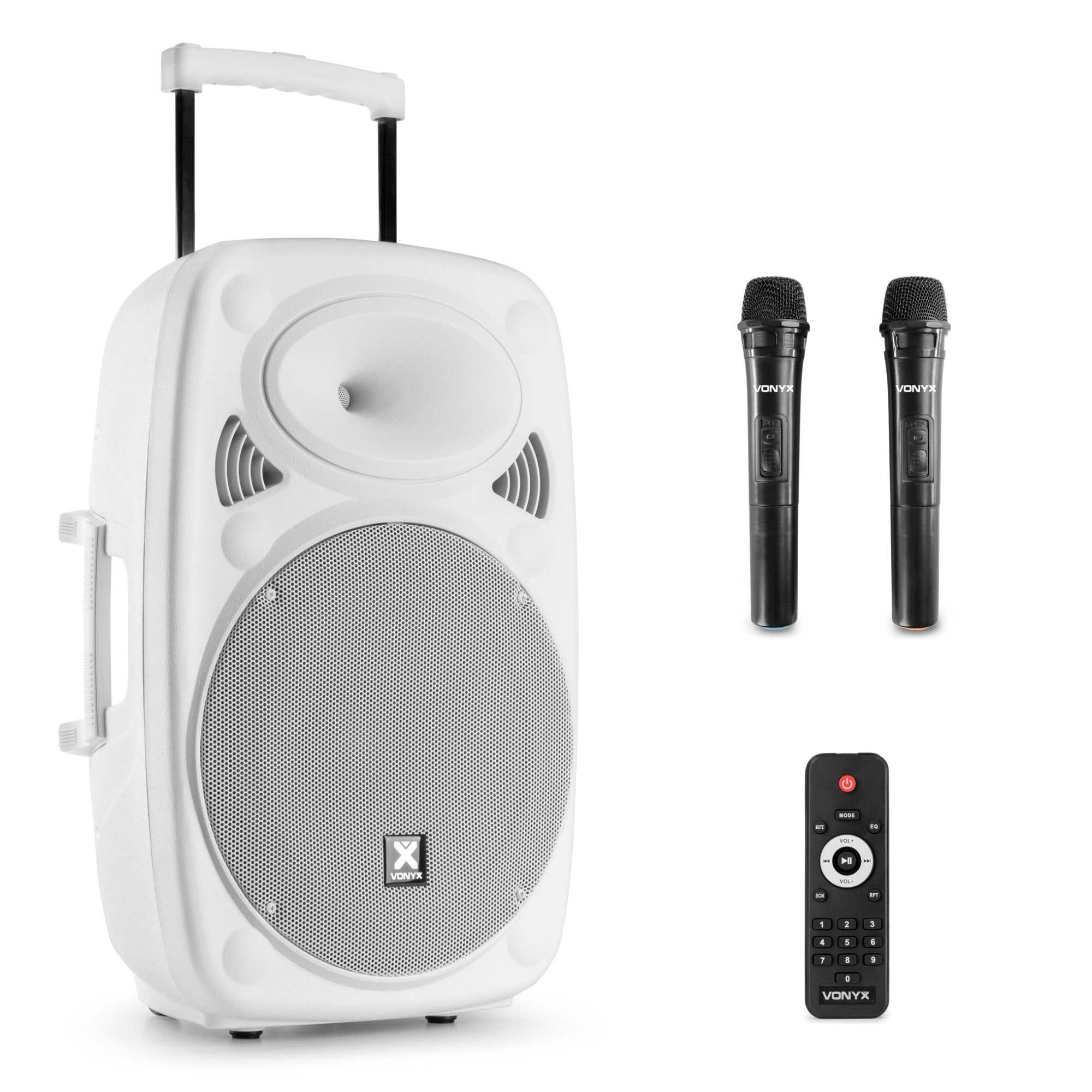 B-Ware - Vonyx Verve46 mobile Soundanlage 15" Soundbox für Unterwegs - Weiß