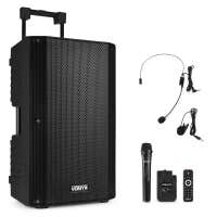 Vonyx VSA700-BP tragbarer Lautsprecher mit Bluetooth und drahtlosem Mikrofon + Headset - 1000W