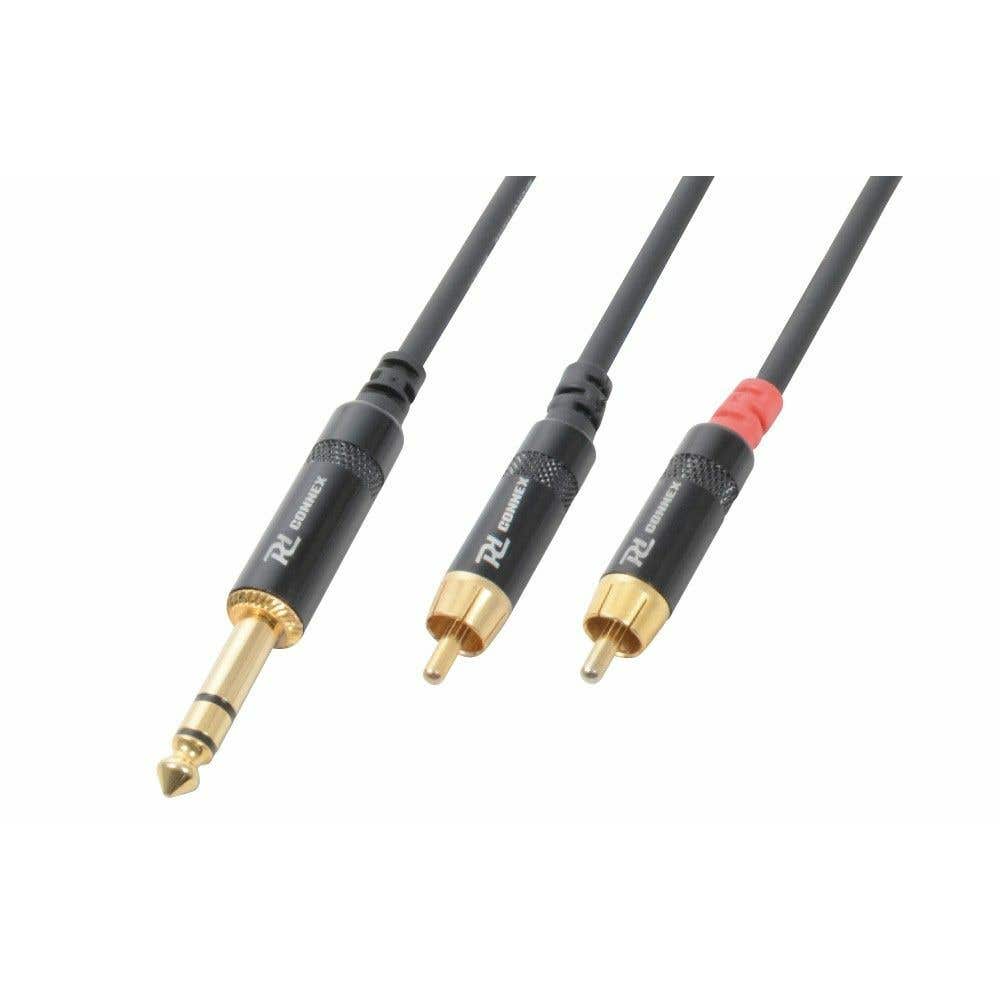 PD Connex Kabel 6,3 Stereo - 2 RCA-Stecker 3 m