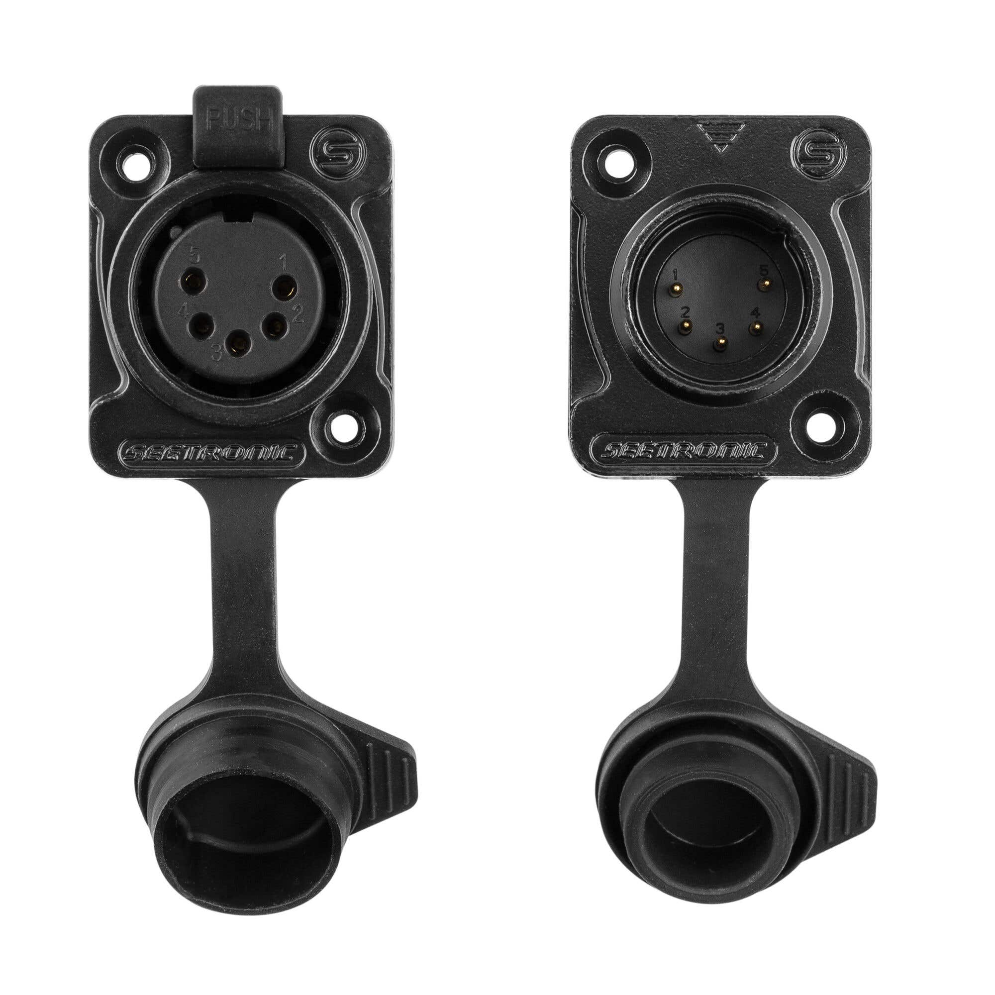PD Connex CX111-B - IP65 XLR Einbaubüchsen 5-pin XLR (M) & (F)
