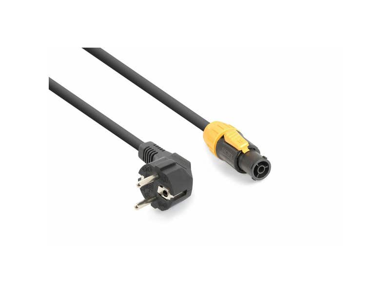 NWP Adapterkabel 0,5 M – PowerCON True1 Stekker Naar Schuko – 3x1,5 Mm² Rubberen Kabel Voor Buiten