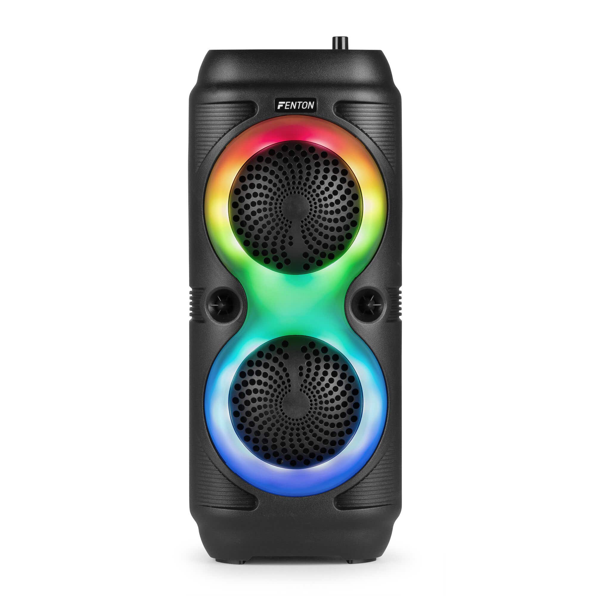 Fenton Track210 Bluetooth Box - Partybox Lautsprecher mit LED Lichtshow