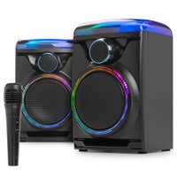 Fenton Track 2.0 Partyset – Karaoke Lautsprecherset mit Bluetooth – inkl. Mikrofon – 120 W – Schwarz
