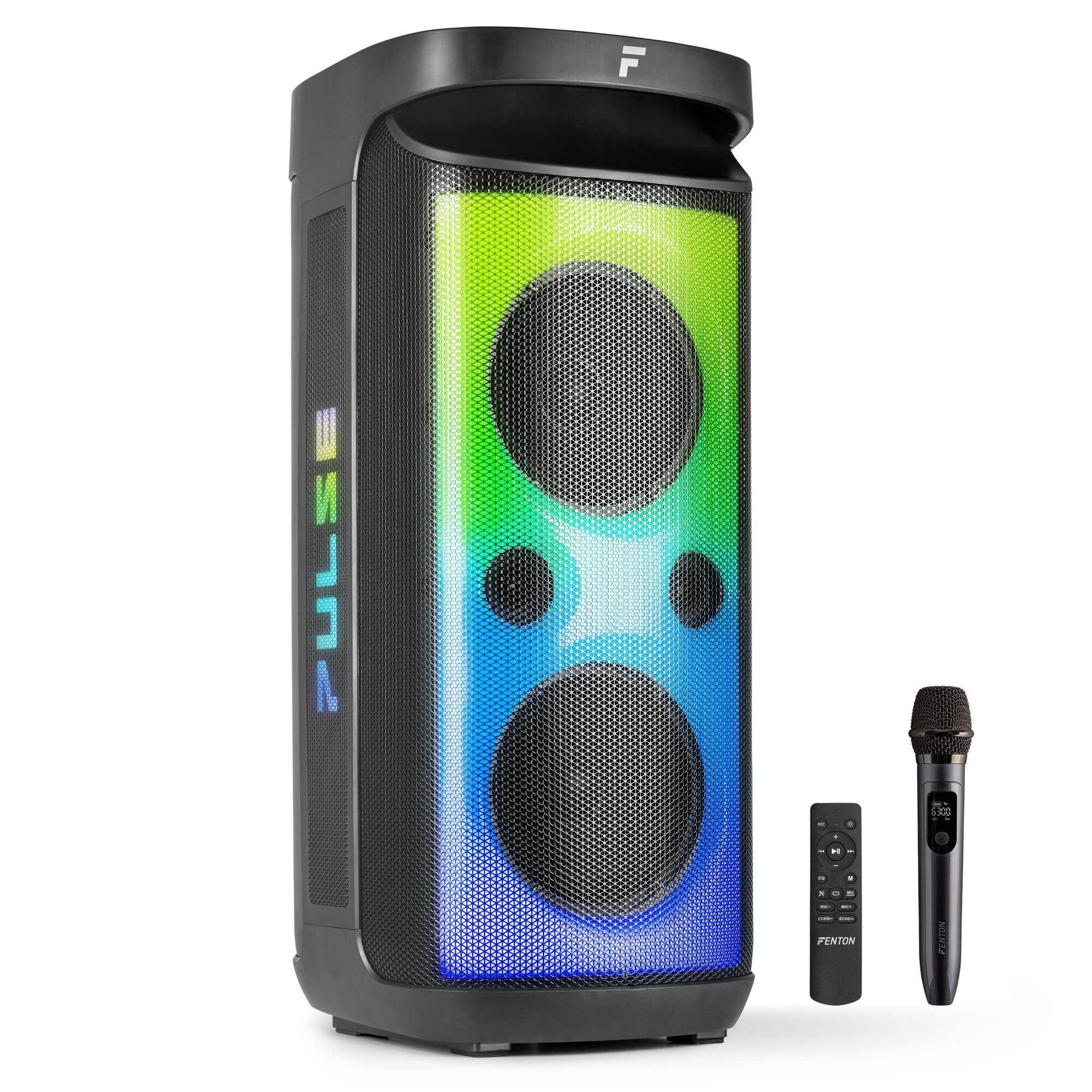 B-Ware - Fenton Pulse160 Partylautsprecher – Partybox mit LEDs und wiederaufladbarem Akku – IPX4 wasserdicht – 320 W