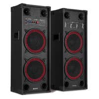 B-Ware - Fenton SPK-210 Aktiv Lautsprecher – PA Anlage mit Bluetooth – Doppelte 10" Woofer – 1200W