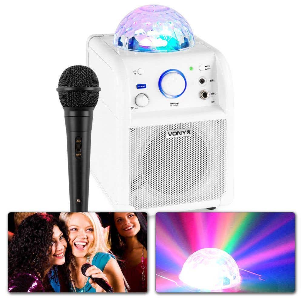 Vonyx SBS50W Karaoke-Set mit Mikrofon, Bluetooth und Lichteffekt