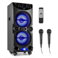 Fenton LIVE2104 Karaoke-Set mit Bluetooth, MP3-Player, 2 Mikrofonen und Disco-LEDs – 400 Watt