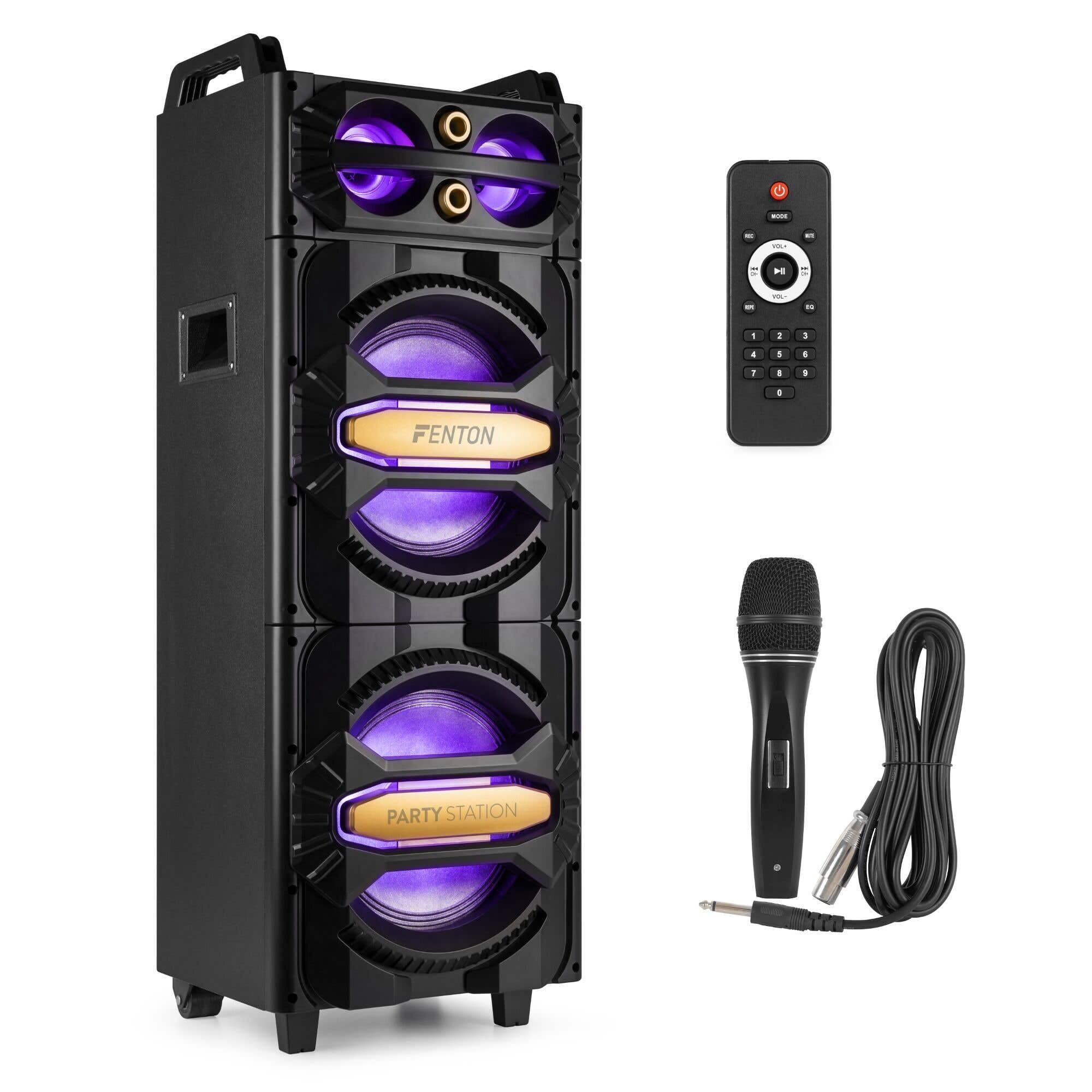 B-Ware - Fenton LIVE2102 Partylautsprecher mit Bluetooth, Mp3 Spieler, MIC, LED Licht - 800 Watt