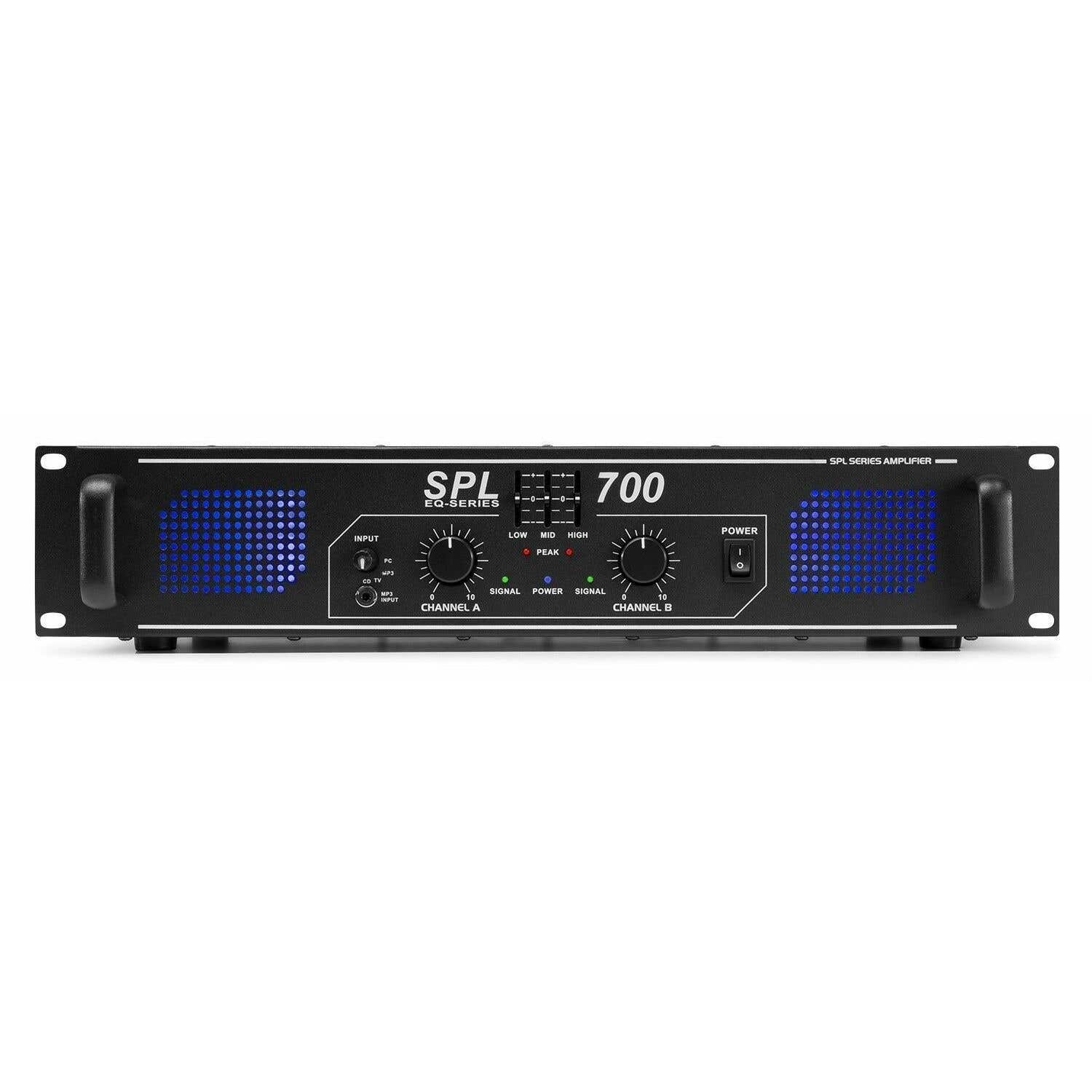 SkyTec 2 x 350 W DJ-PA-Verstärker SPL700 mit EQ